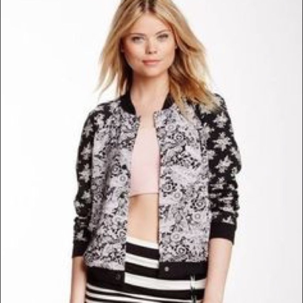Free People Floral Bomber Jacket